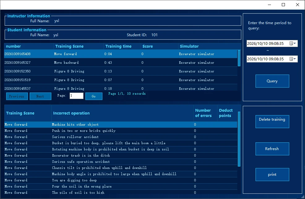 Error details and printing