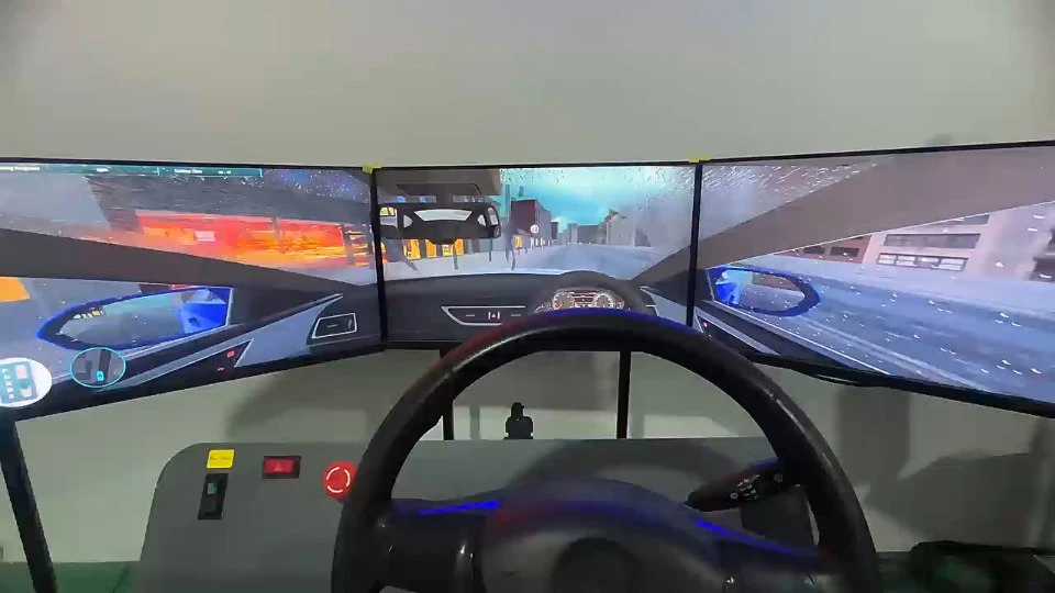 Triple-Screen Car Driving Simulator — Equipment photograph