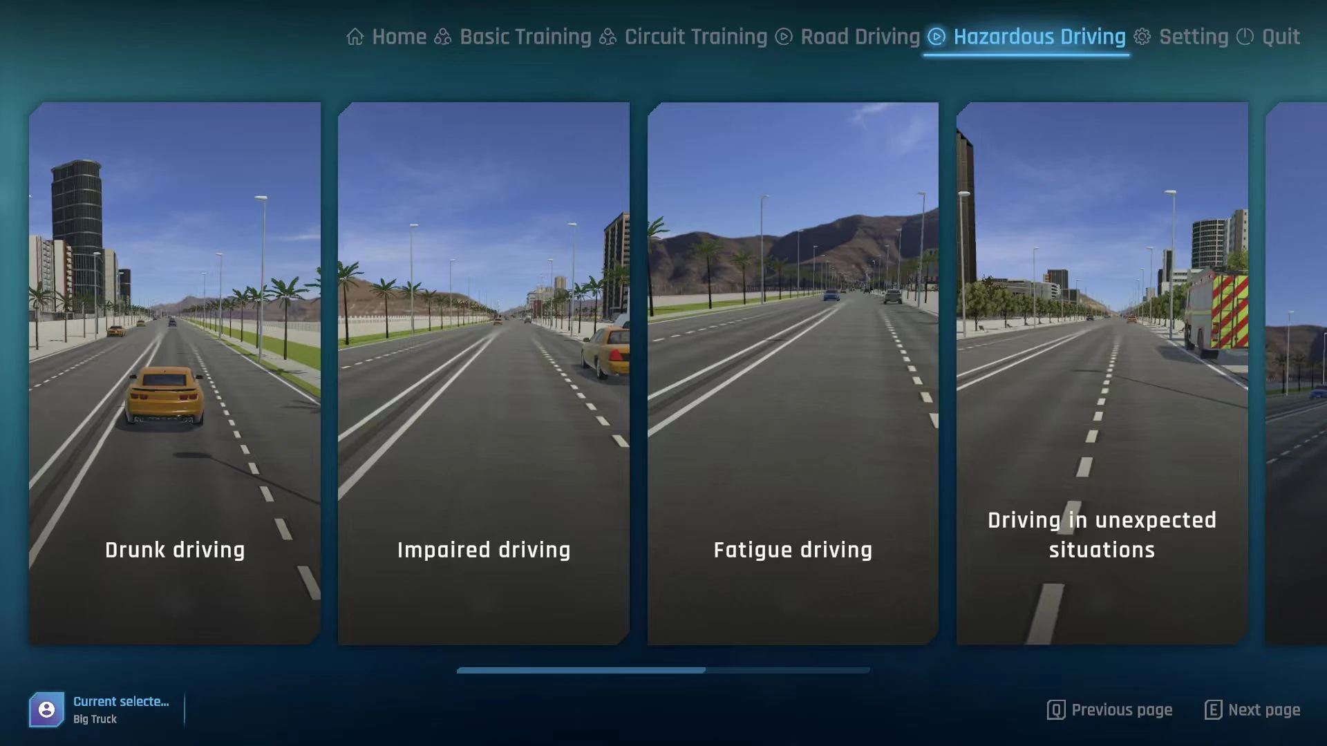 Single-Screen Heavy Vehicle Driving Simulator — Equipment photograph