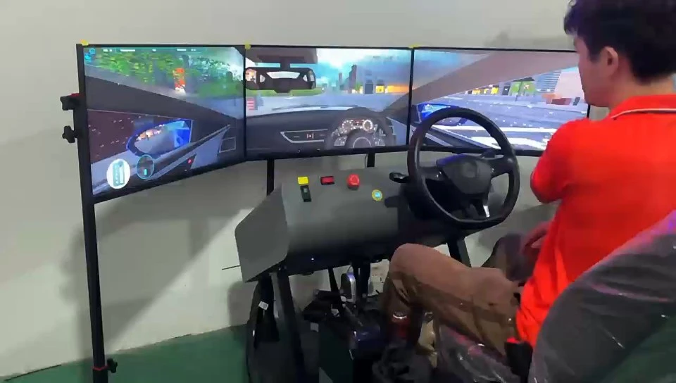 Triple-Screen Car Driving Simulator — Equipment photograph