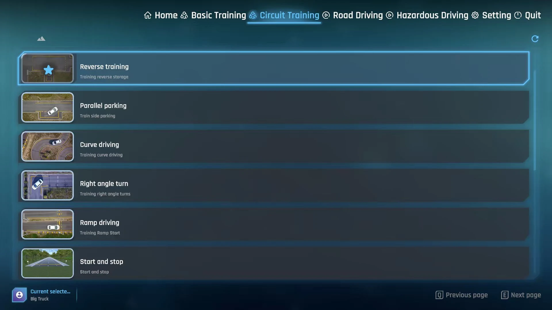 Single-Screen Heavy Vehicle Driving Simulator — Equipment photograph