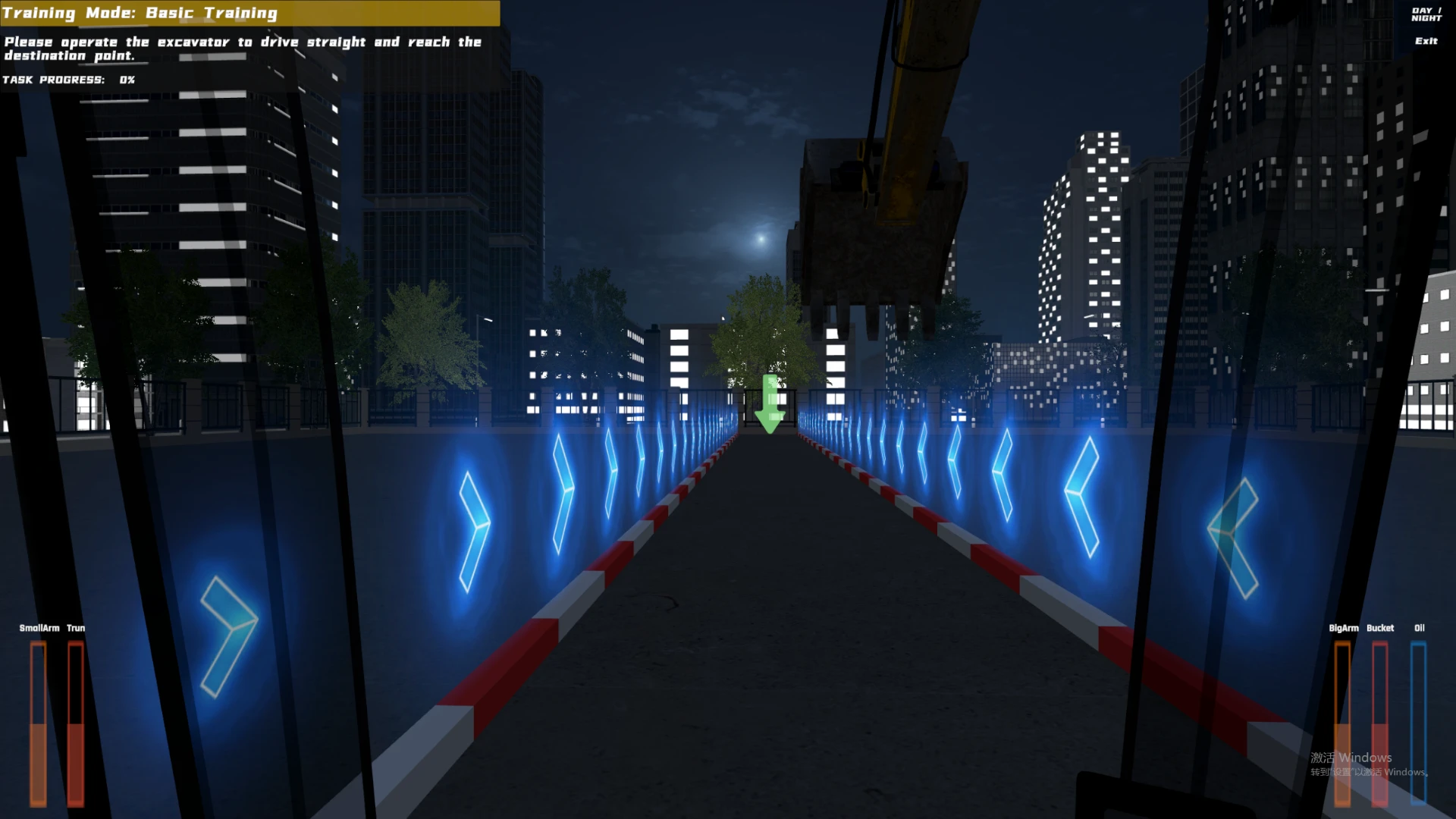 Straight-line travel · night