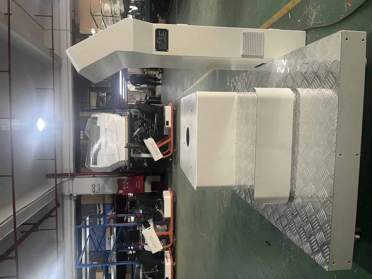 Custom motion platform undergoing factory testing