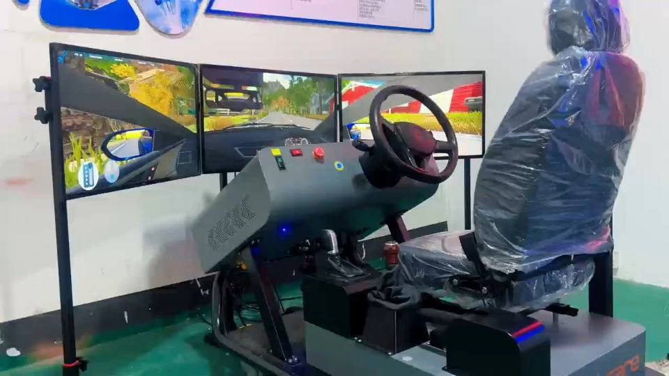 Triple-Screen Car Driving Simulator — Equipment photograph