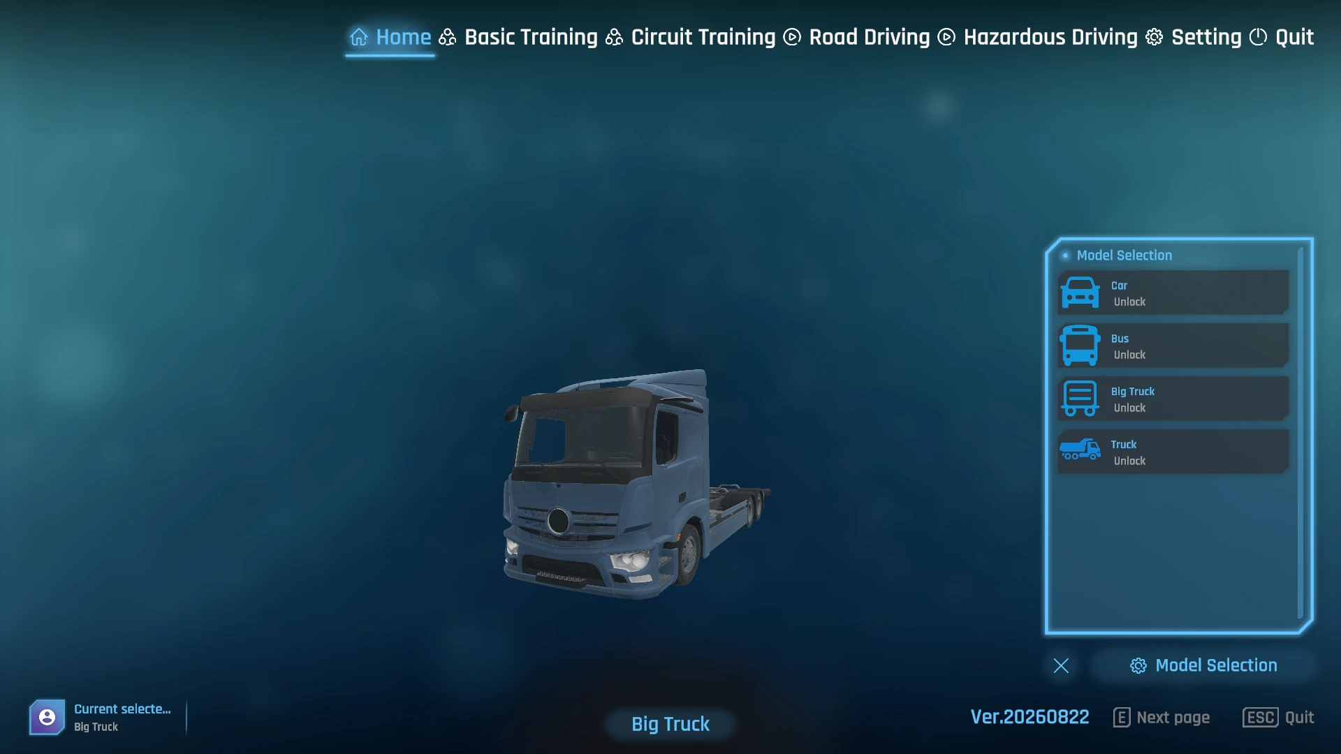 Single-Screen Heavy Vehicle Driving Simulator — Equipment photograph